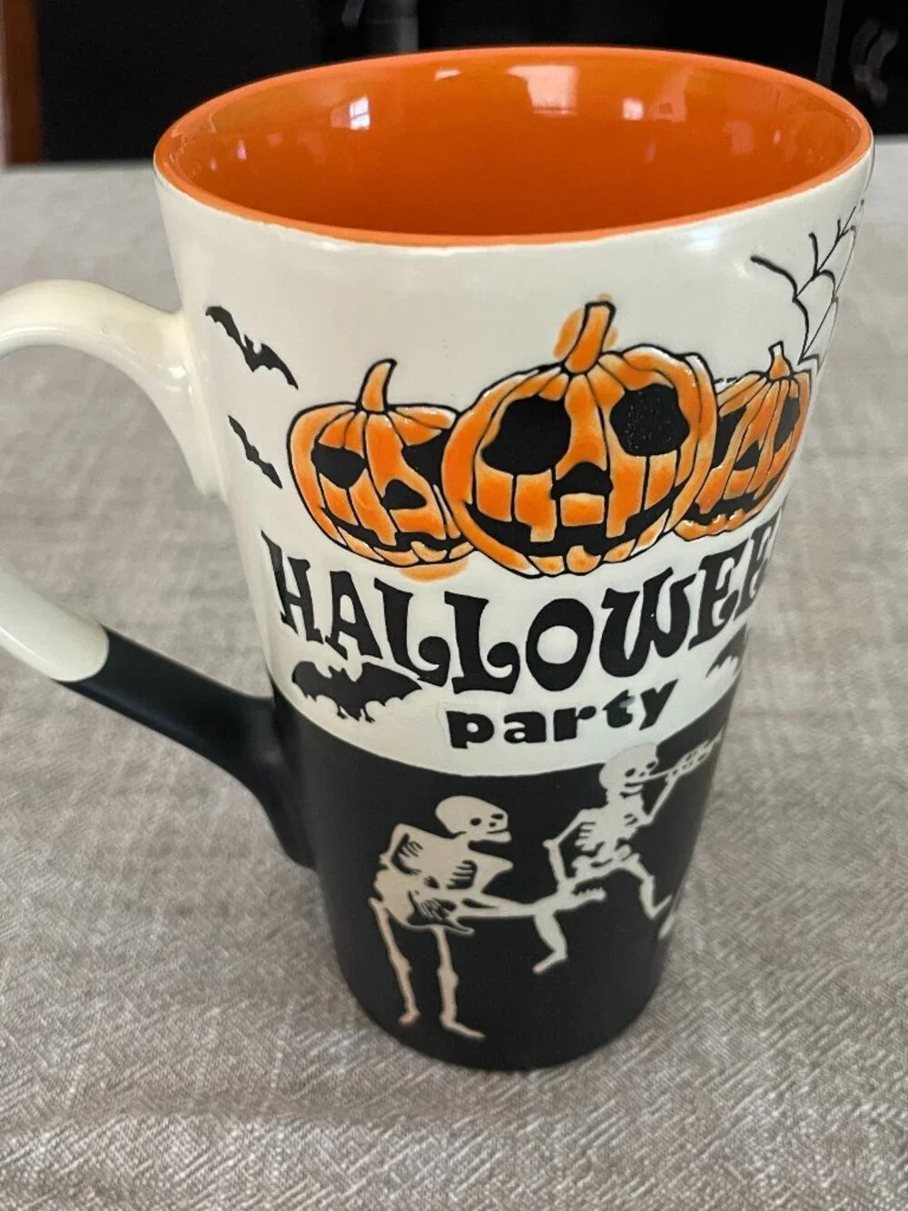Spectrum Halloween Coffee Mug Halloween Party Jack O Lanterns, Skeletons Ceramic